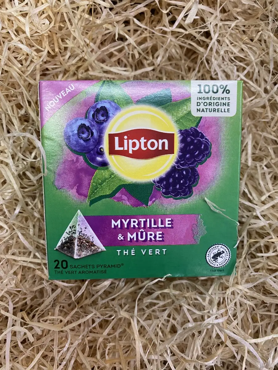 Lipton Thé Vert Myrtille & Mûre (20 Sachets Pyramid)